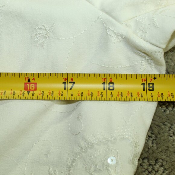 Julie Mitchell Urban Collection Size 8 Cream Embroidered and Sequin Denim Jacket - Picture 6 of 6